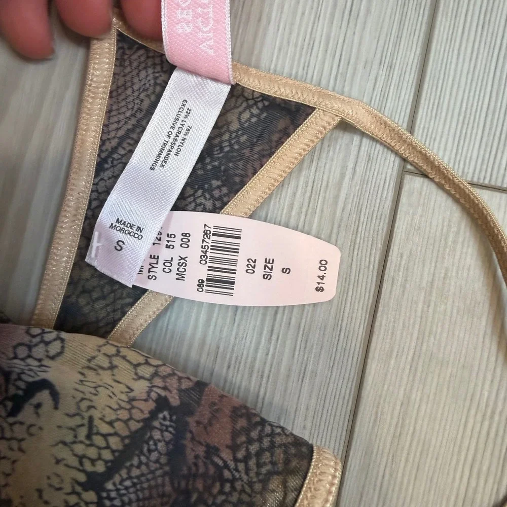 Vintage Victoria's Secret V-String‎ Thong Small Snakeskin Animal Print Y2K NWT